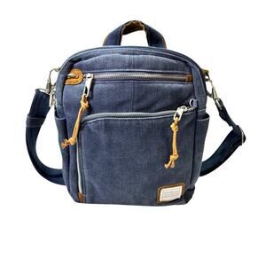 Travelon Anti Theft, Navy & Tan, Heritage Collection Travel Bag Crossbody